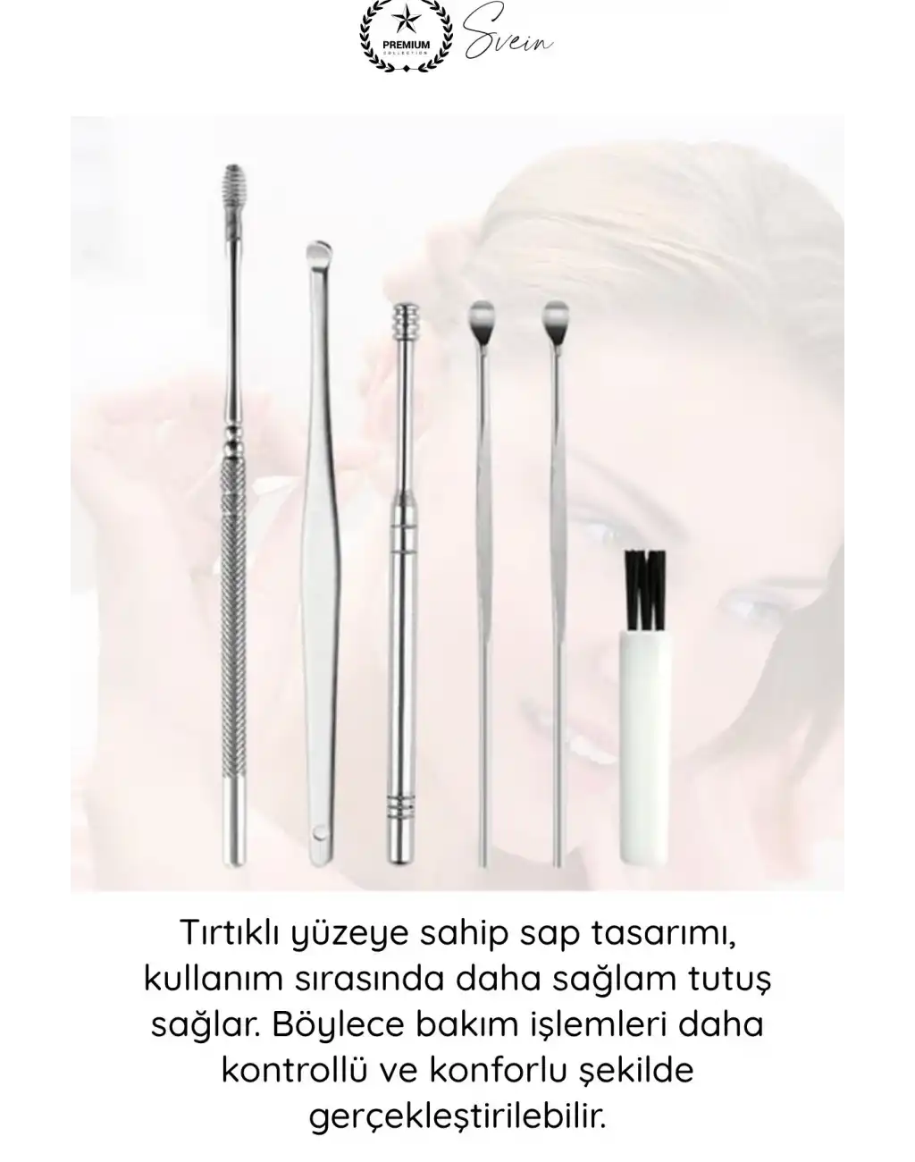 #KulakBakım Kulak Temizleyici Seti 6 Parça Paslanmaz Çelik Kulak Bakım Aparatı Metal Kir Temizleme Kiti Ergonomik Kaymaz Saplı Hijyenik Sterilize Edilebilir Taşıma Kutulu Profesyonel Kulak Kaşığı