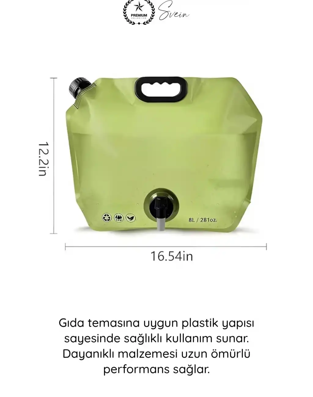 #SuKabı Katlanabilir Su Kabı 8 Litre Musluklu Akordiyon Su Deposu Kamp Karavan Piknik Portatif BPA İçermeyen Taşınabilir Sızdırmaz Hijyenik Plastik Su Bidonu Outdoor Kullanım