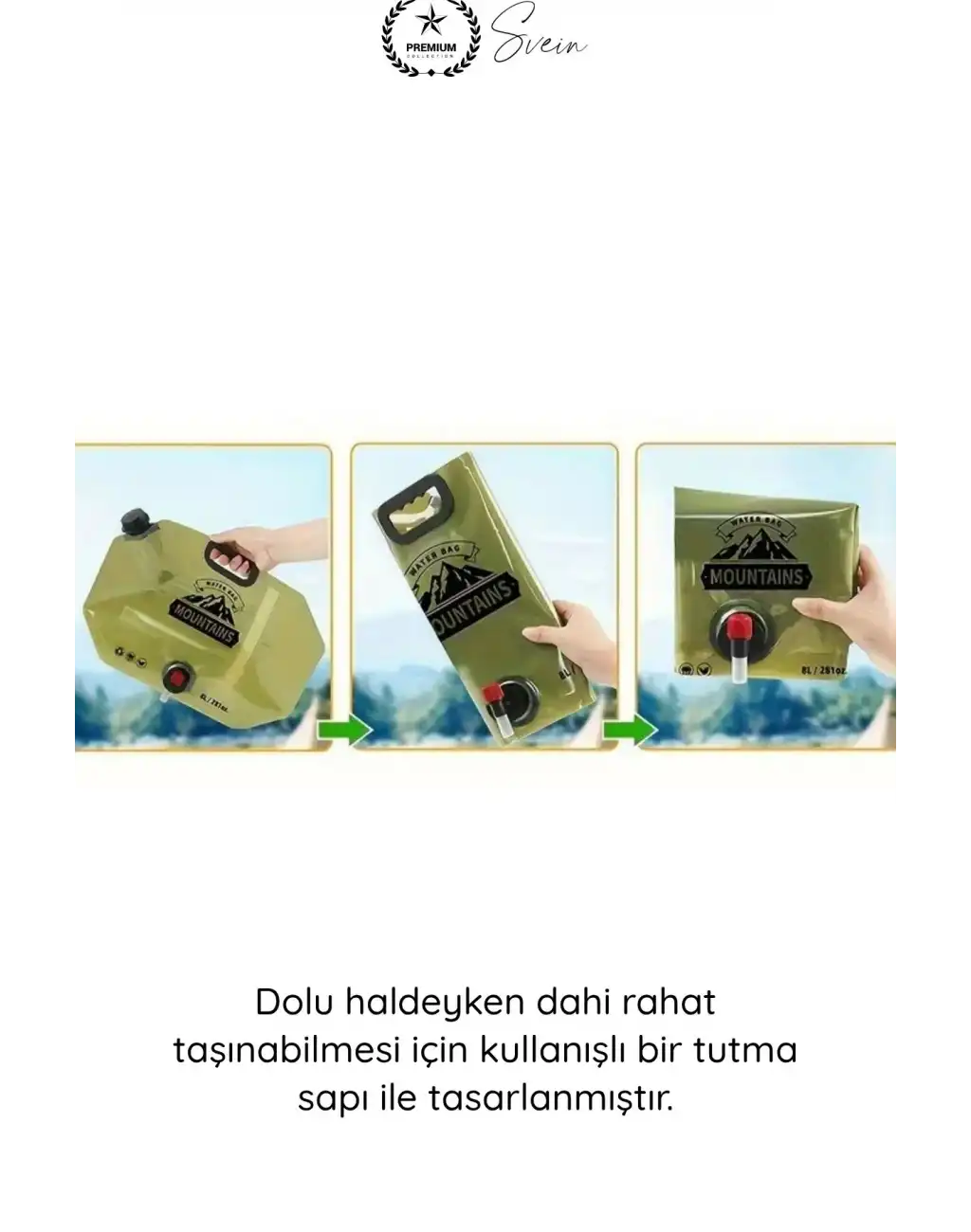 #SuKabı Katlanabilir Su Kabı 8 Litre Musluklu Akordiyon Su Deposu Kamp Karavan Piknik Portatif BPA İçermeyen Taşınabilir Sızdırmaz Hijyenik Plastik Su Bidonu Outdoor Kullanım