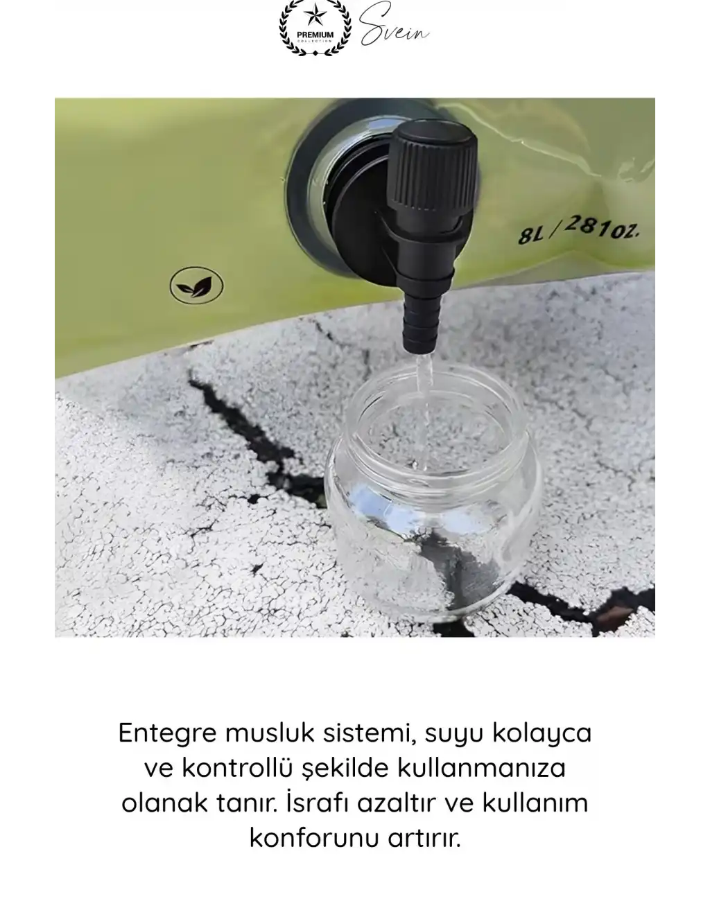 #SuKabı Katlanabilir Su Kabı 8 Litre Musluklu Akordiyon Su Deposu Kamp Karavan Piknik Portatif BPA İçermeyen Taşınabilir Sızdırmaz Hijyenik Plastik Su Bidonu Outdoor Kullanım