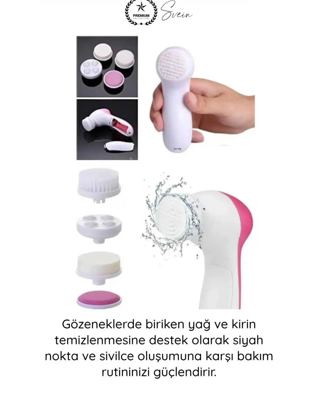 #YüzBakım Cilt Temizleme ve Yüz Masaj Aleti 5 Başlıklı Akne Sivilce Siyah Nokta Temizleyici Elektrikli Yüz Bakım Cihazı Kırışıklık Karşıtı Gözenek Arındırıcı Cilt Bakım Aparatı