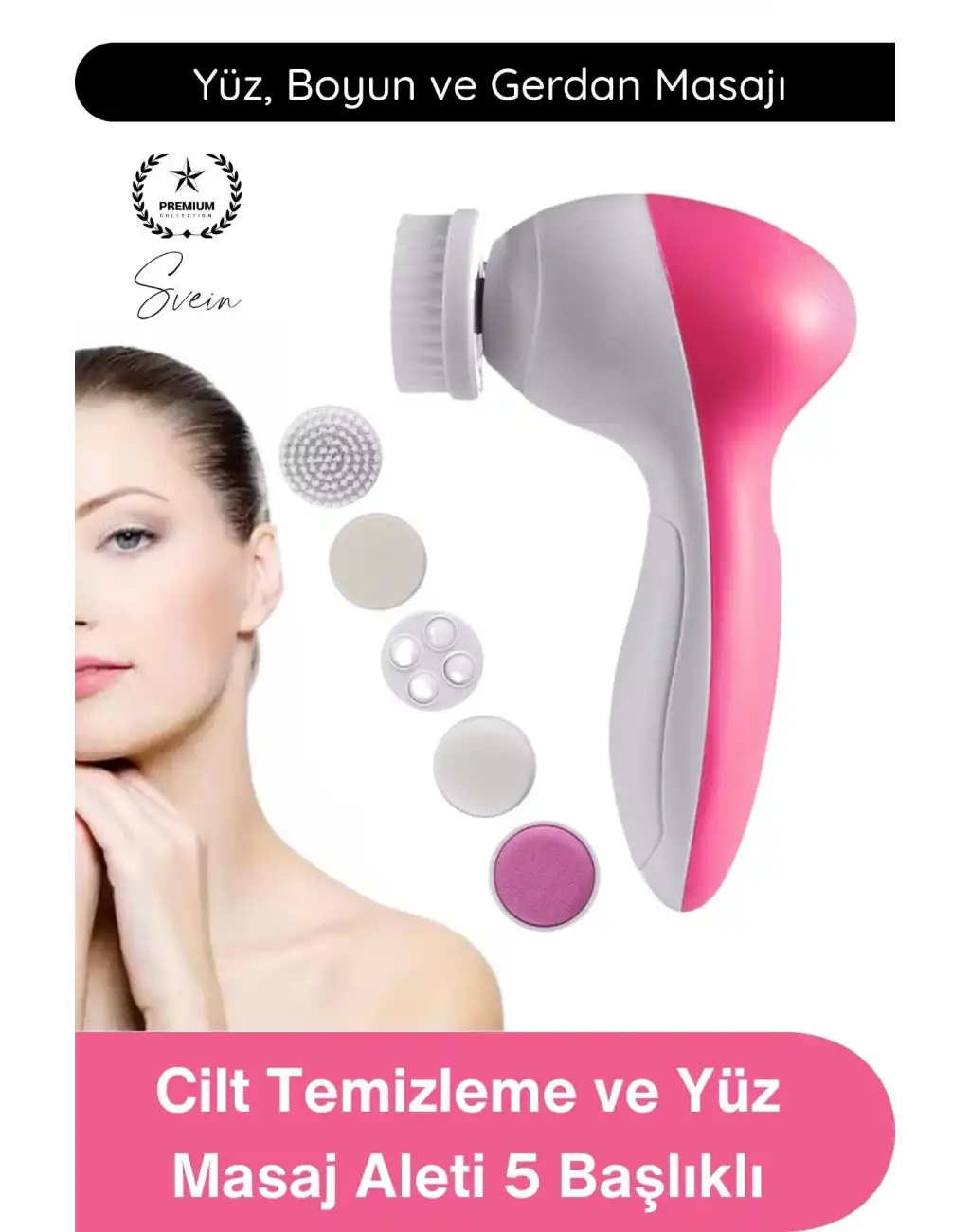 #YüzBakım Cilt Temizleme ve Yüz Masaj Aleti 5 Başlıklı Akne Sivilce Siyah Nokta Temizleyici Elektrikli Yüz Bakım Cihazı Kırışıklık Karşıtı Gözenek Arındırıcı Cilt Bakım Aparatı