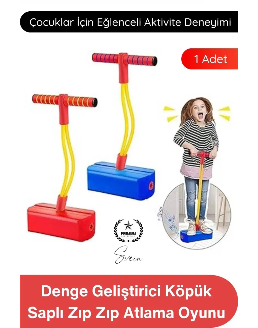 #Zıpzıp Zıplama Çubuğu Oyuncak Çocuk Denge Geliştirici Köpük Saplı Eğlenceli Zıp Zıp Atlama Oyunu Kaymaz Tutma Kollu Elastik Yaylı Aktivite Egzersiz Hareket Oyuncağı İç Dış Mekan Kullanımı