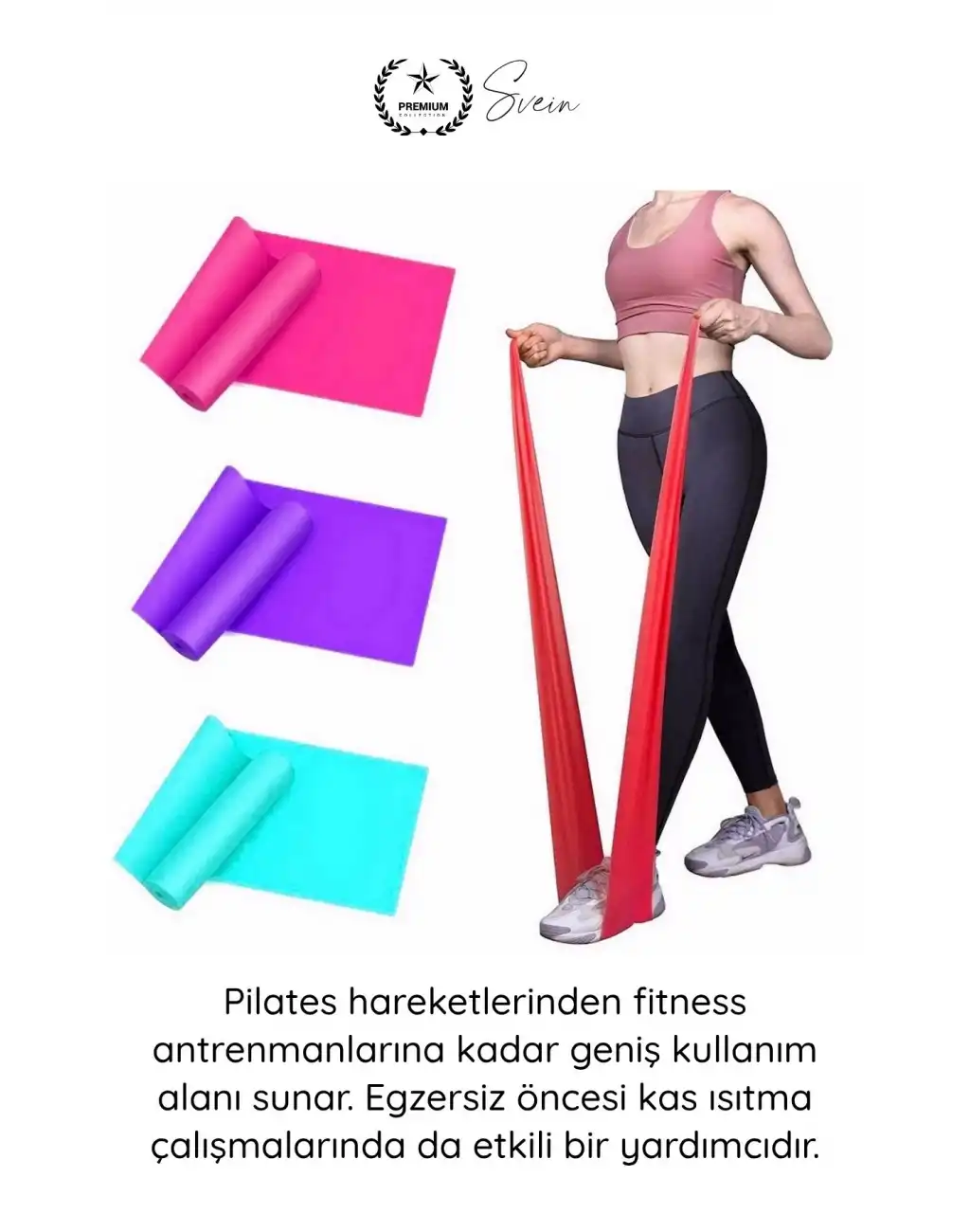 #PilatesBandı Pilates Bandı Latex Direnç Lastiği Fitness Yoga Egzersiz Esneme Kas Güçlendirme Spor Bandı Dayanıklı Elastik Antrenman Pilates Aerobik Isınma Ev Spor Ekipmanı 119x14.7 cm