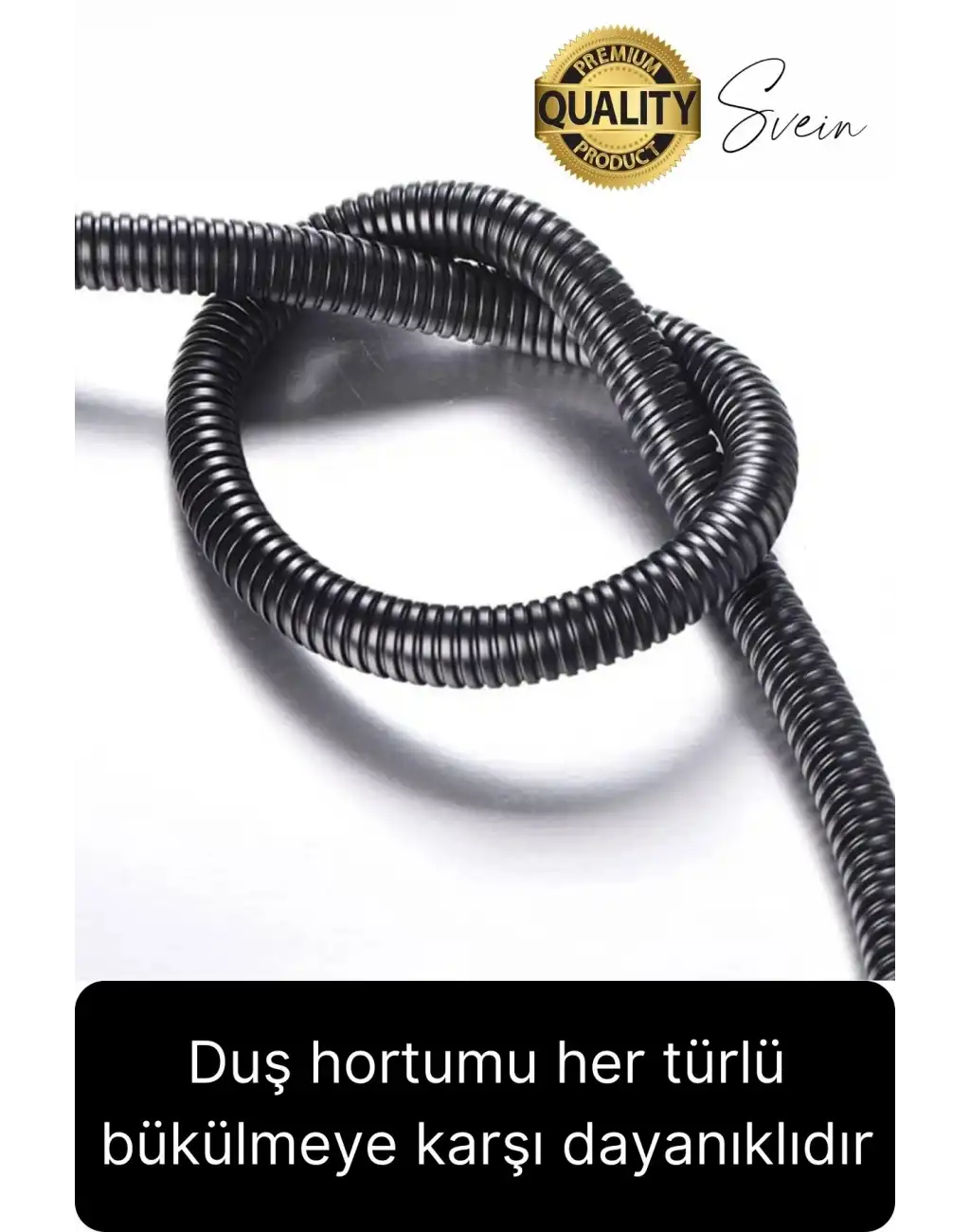 70 cm Siyah Kısa Tepe Ara Duş Hortumu Spiral Robot Bağlantı Örgü Dayanıklı Kopmaz Patlamaz Sızdırmaz