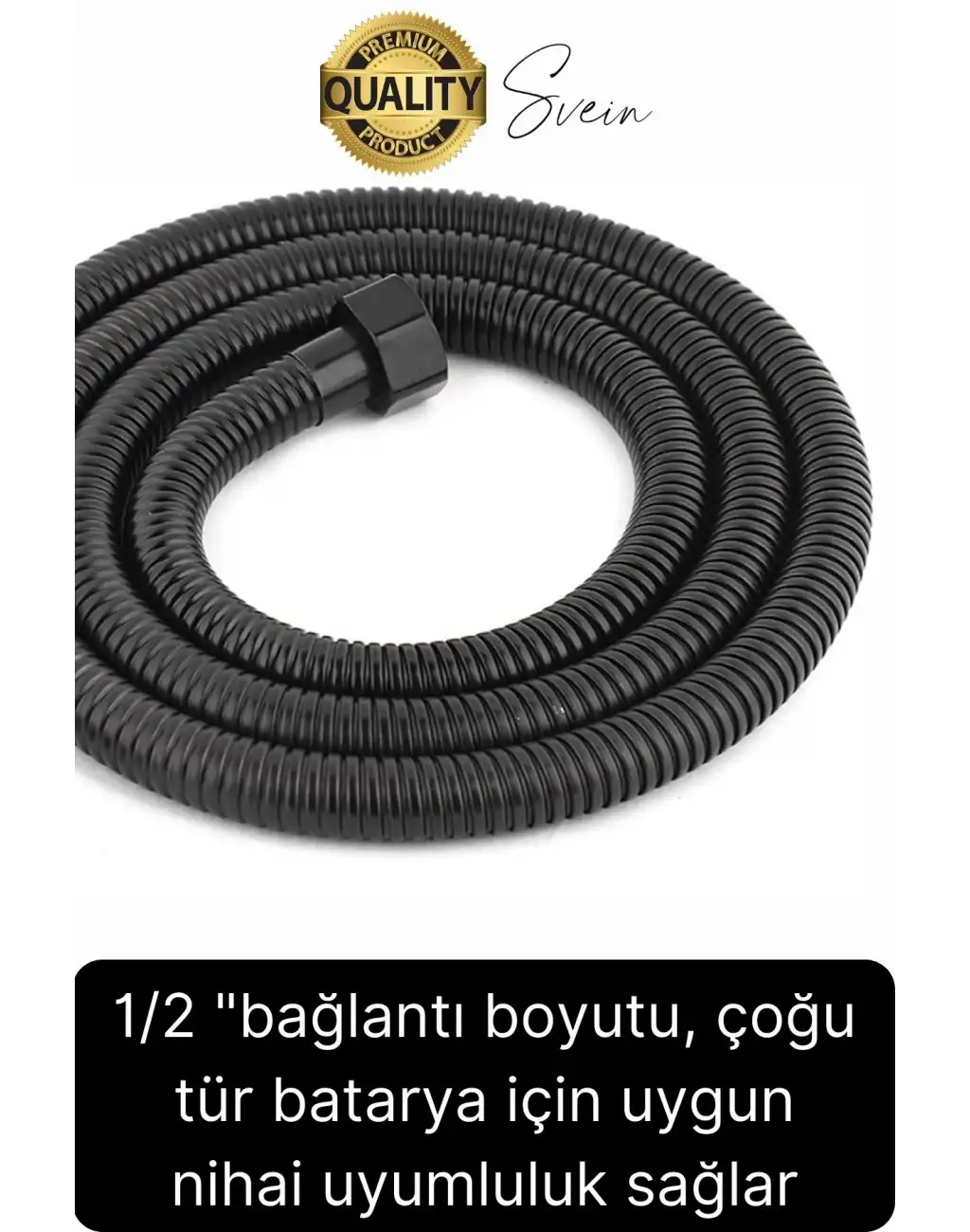 70 cm Siyah Kısa Tepe Ara Duş Hortumu Spiral Robot Bağlantı Örgü Dayanıklı Kopmaz Patlamaz Sızdırmaz