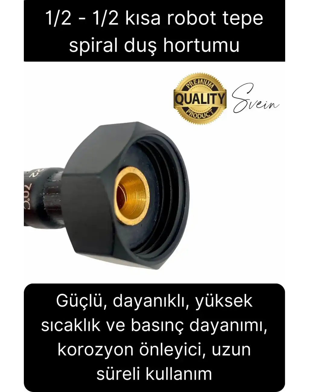 70 cm Siyah Kısa Tepe Ara Duş Hortumu Spiral Robot Bağlantı Örgü Dayanıklı Kopmaz Patlamaz Sızdırmaz