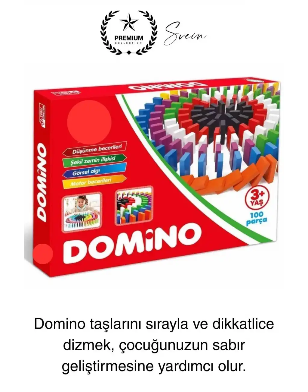 Ahşap Domino Taşları 100 Parça Renkli Motor Beceri Anasınıfı Okul Öncesi Eğitim Eğlenceli Oyun Seti