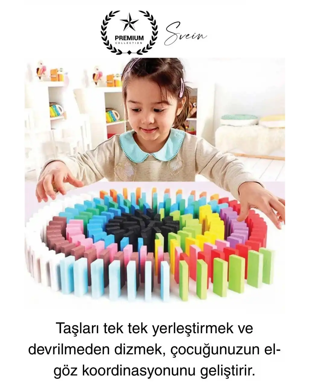 Ahşap Domino Taşları 100 Parça Renkli Motor Beceri Anasınıfı Okul Öncesi Eğitim Eğlenceli Oyun Seti