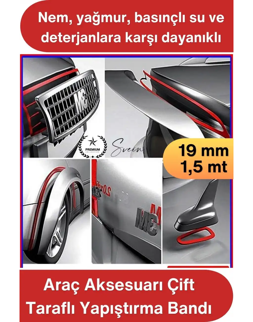 #AksesuarBandı Araç Aksesuarı Çift Taraflı Yapıştırma Bandı 19mm x 1.5 Metre Gri Oto Spoiler Anten Çıta Harf Logo Amblem Krom Nikelaj OGS Güçlü Montaj Bandı Dış Mekan Dayanıklı