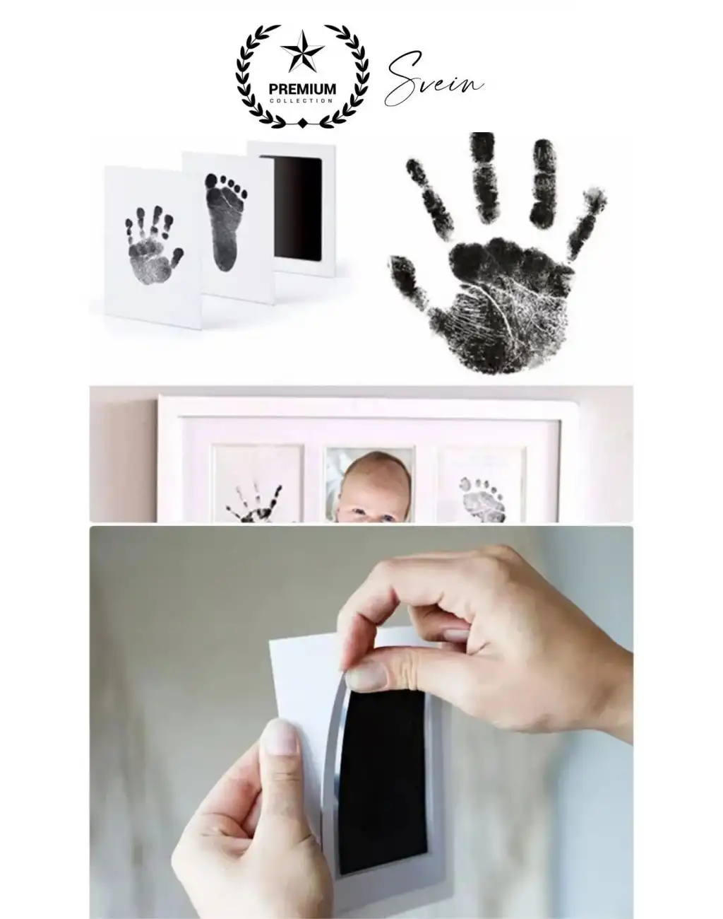 Bebek El Ayak İzi Fotoğraf Çerçeve Seti Resim Mürekkepsiz Baskı Kiti Anı Yeni Doğan Hediye Hatıra