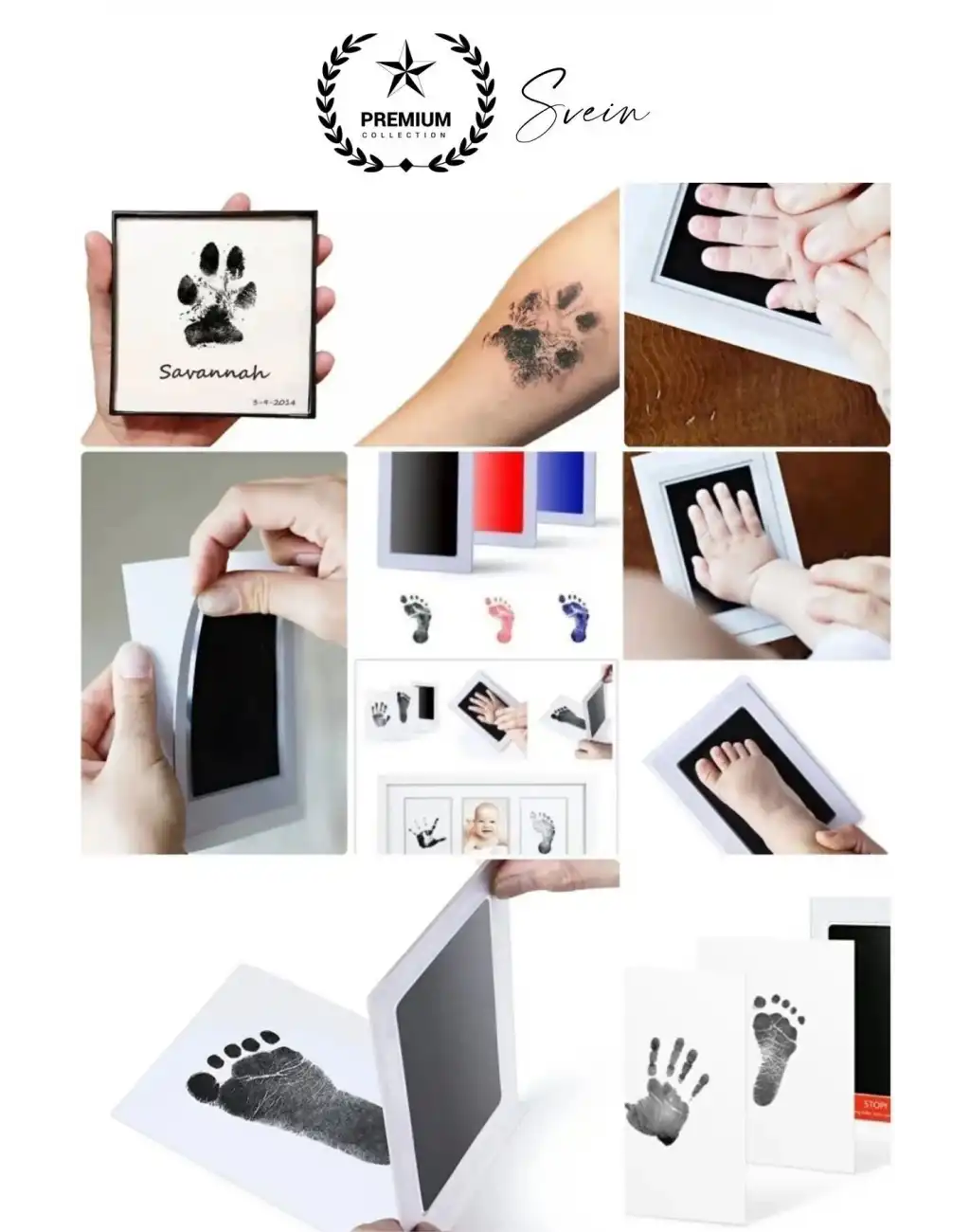 Bebek El Ayak İzi Fotoğraf Çerçeve Seti Resim Mürekkepsiz Baskı Kiti Anı Yeni Doğan Hediye Hatıra