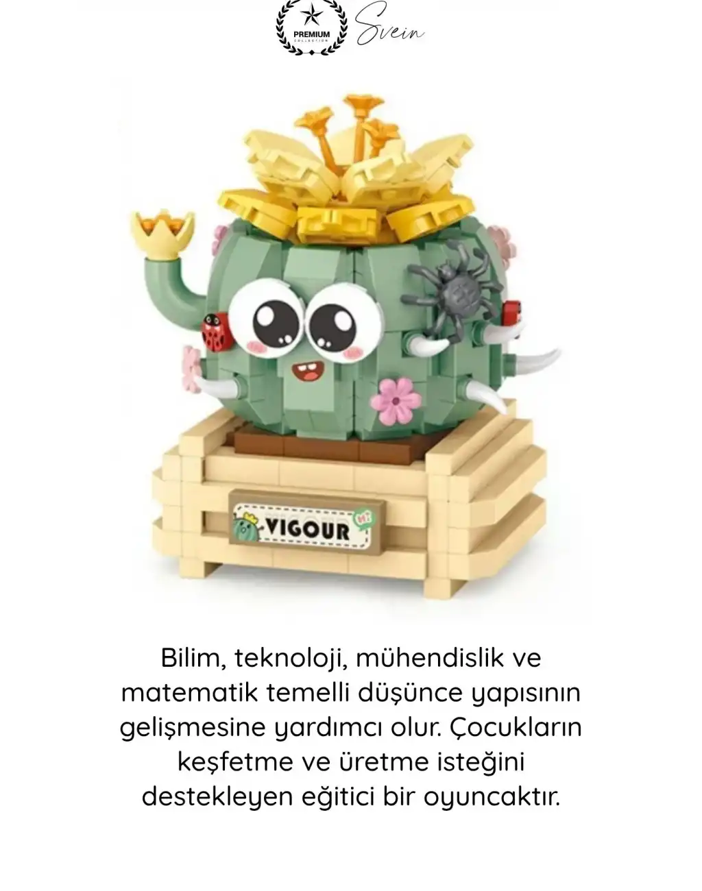#BlokPuzzle Kaktüs Blok Oyuncak 450 Parça Yapı İnşa Seti Eğitici Zeka Geliştirici Montaj Puzzle STEM Tasarım Motor Beceri Dikkat Konsantrasyon Çocuk Hobi Aktivite Oyunu Renkli Maket