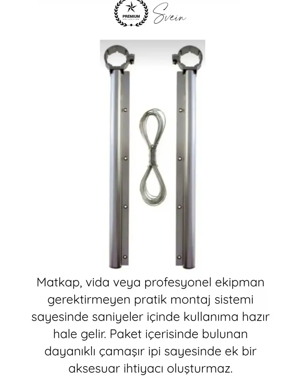 #ÇamaşırAskı Alüminyum Balkon Çamaşır Askılığı Takılabilir Küpeşte Kurutmalık Yuvarlak Boru Uyumlu Paslanmaz Metalik Hafif Dayanıklı 15 Kg Kapasiteli Pratik Montajlı İpli Ev Dış Mekan Askısı