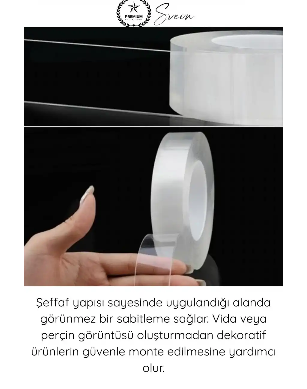 #ÇiftTaraflıBant 120 Kg Taşıma Kapasiteli Şeffaf Çift Taraflı Akrilik Montaj Bandı 24mm x 2 Metre Güçlü Yapışkan İz Bırakmayan Silikonize Sabitleme Bantı Cam Duvar Metal Plastik Ahşap Otomotiv Ayna