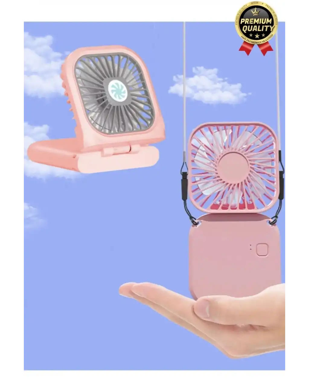 Çok Fonksiyonlu Taşınabilir Sessiz Serinletici Şarjlı Fan Masaüstü Ve Boyun Askılı Mini Vantilatör