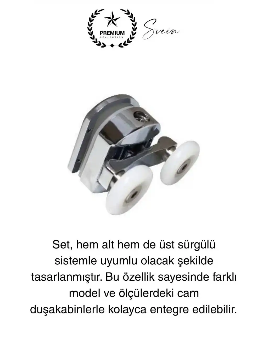 Dayanıklı Duşakabin Tekerleği Alt Üst Sürgülü Cam Kabin Krom Görünümlü Plastik Gövdeli 4lü Set