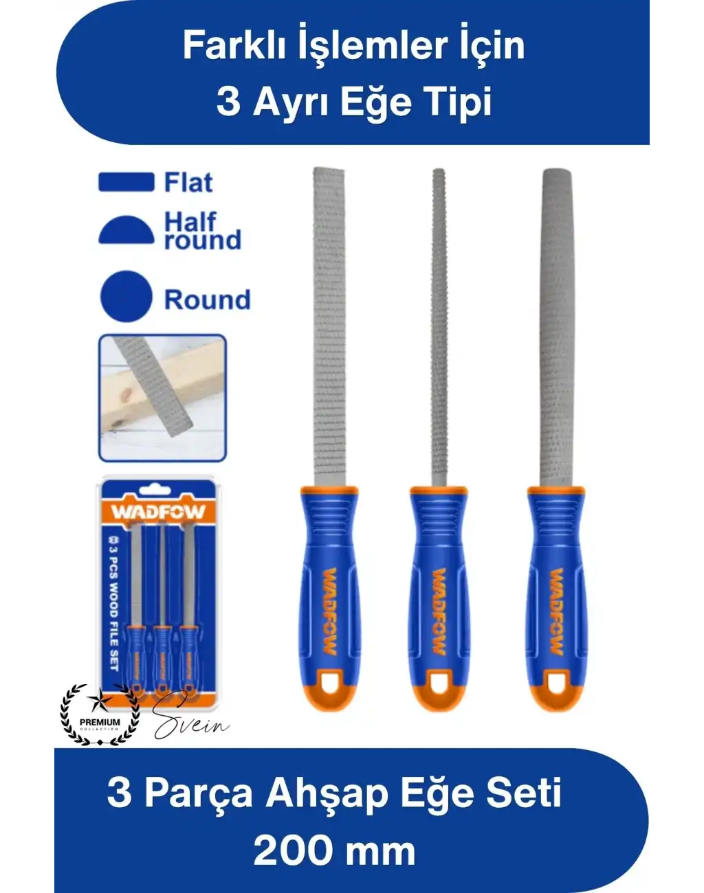 #EğeSeti 3 Parça Ahşap Eğe Seti 200 mm Orta Pürüzlü Düz Yarım Yuvarlak Yuvarlak Törpü Ergonomik Sap Karbon Çelik Marangoz Mobilya Oyma Zımparalama El Aleti Profesyonel