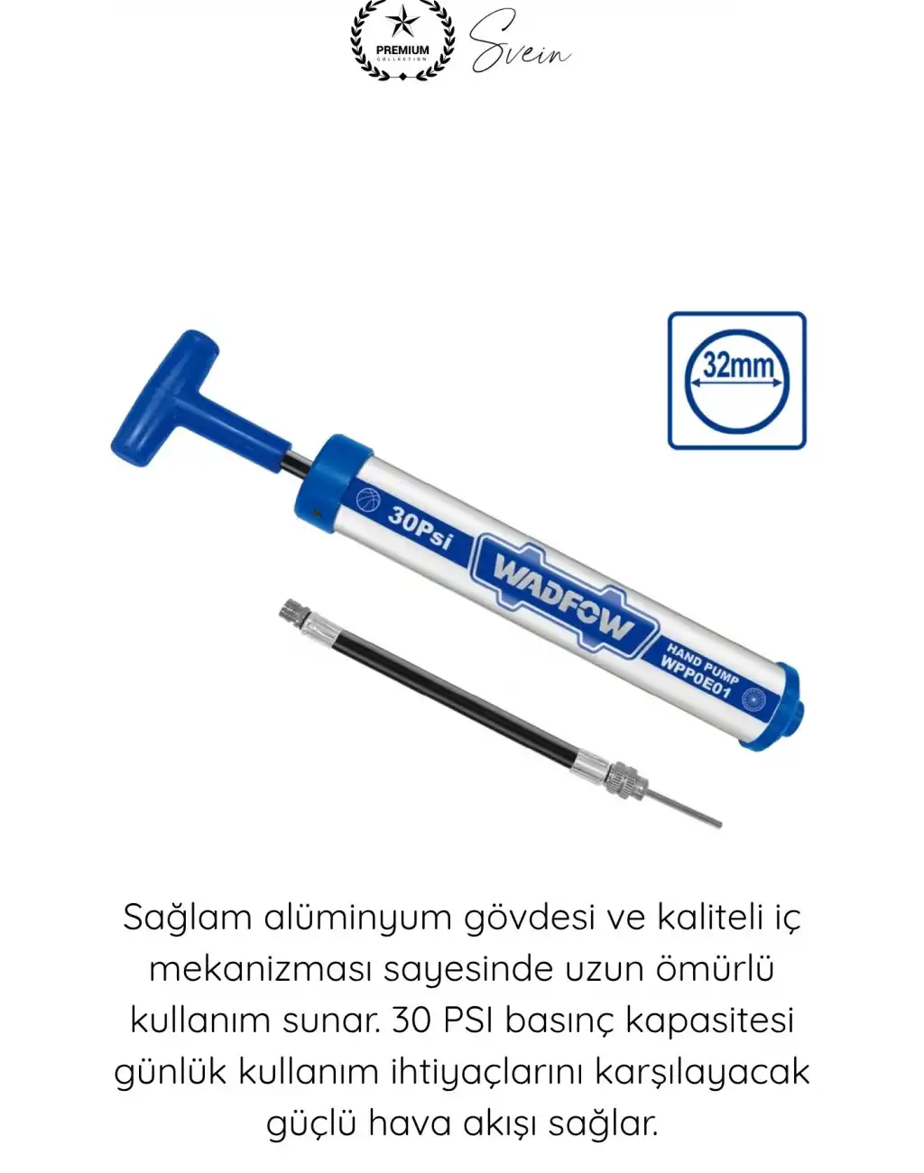 #ElPompası Metal El Tipi Hava Pompası 30 PSI Mini Bisiklet Lastik Top Şişirme Pompası Alüminyum Gövdeli İğne Uçlu Manuel Taşınabilir Futbol Basketbol Voleybol Araç Kamp Spor Pompası