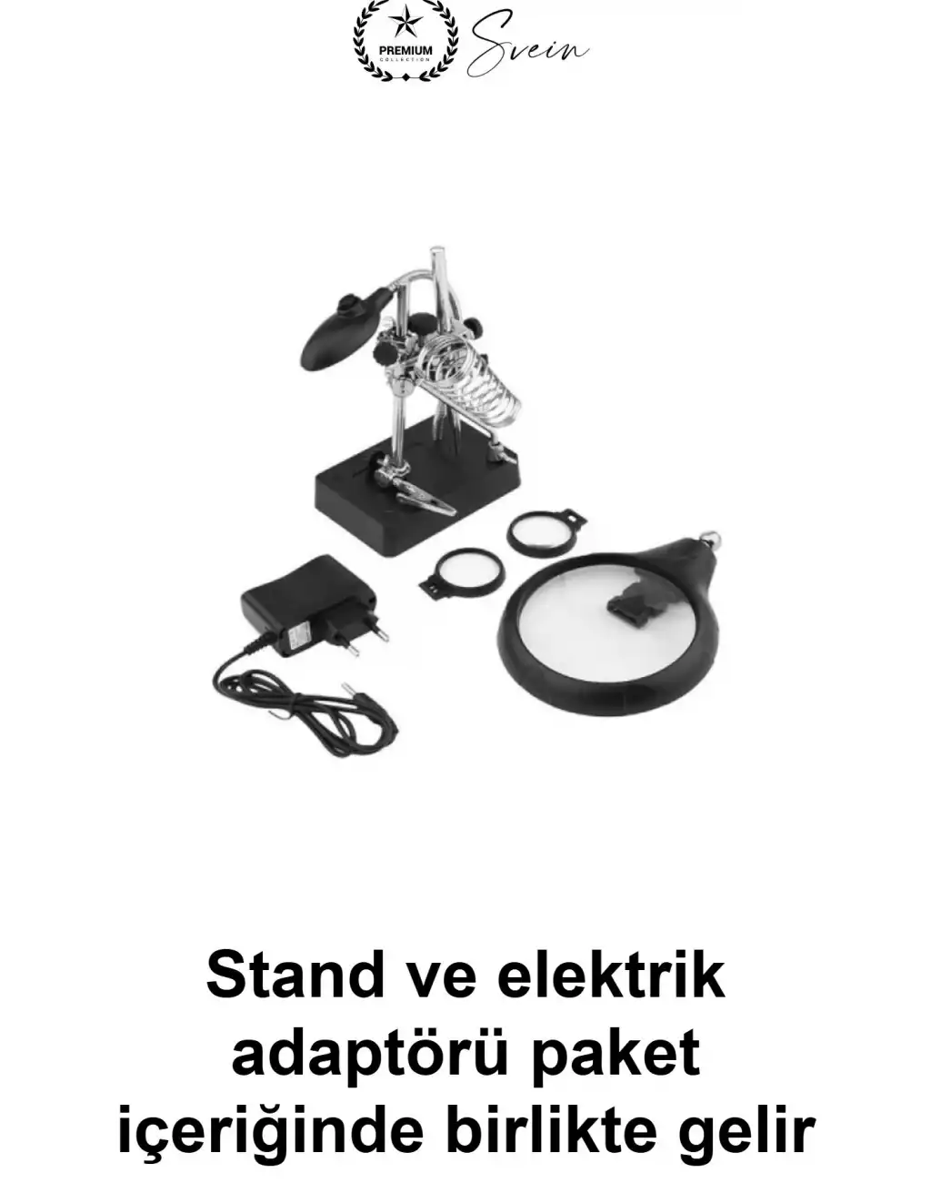 #HavyaStandı Mercekli Büyüteçli Havya Tutucu Işıklı Lehim Altlığı Elektronik Tamir Klipsli Üçüncü El Hassas Montaj Aparatı Metal Adaptörlü Saat Mücevher Maket Hobi Lehimleme Seti Devre Kartı Onarım
