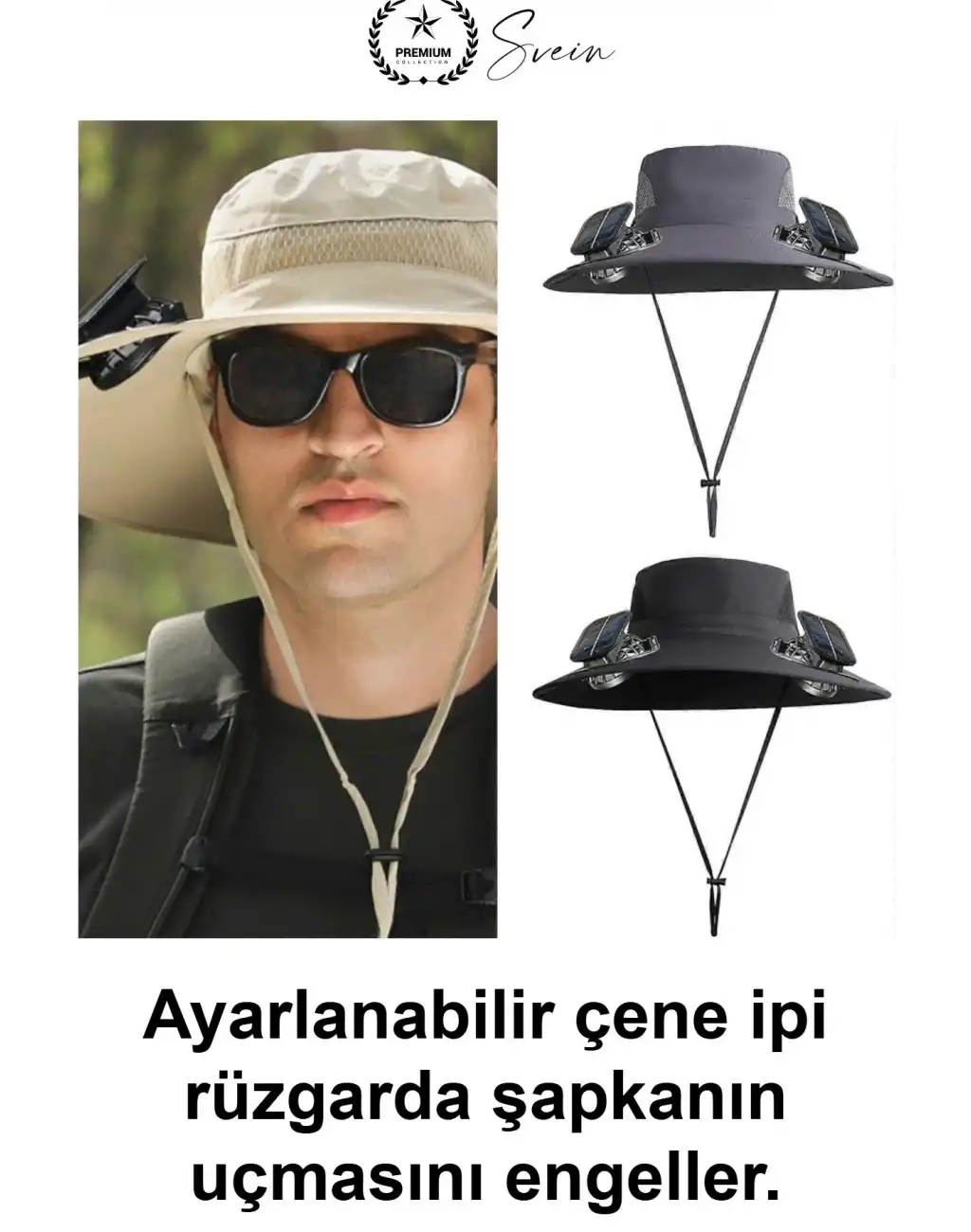 Güneş Enerjili Fanlı Balıkçı Şapka Solar Panelli Vantilatörlü Geniş Siperlikli Kamp Doğa Yürüyüşü Bahçe Yazlık Havalandırmalı Fileli Ayarlanabilir Çene İpli Outdoor Serinletici Safari Tekne Seyahat
