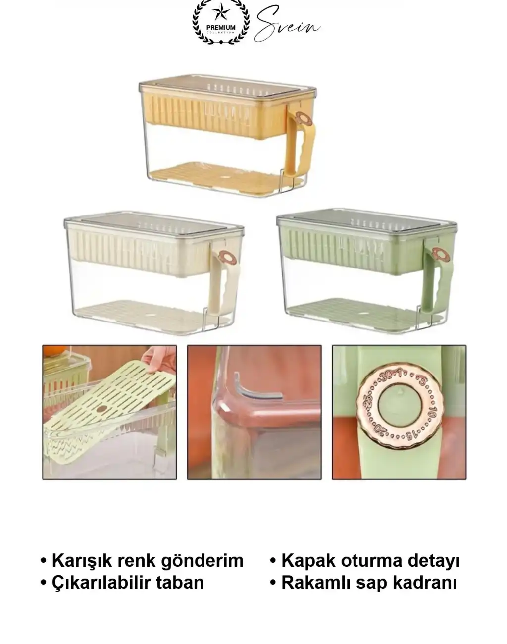 #BuzdolabıSaklamaKabı Vakumlu Kapaklı Süzgeçli Buzdolabı Saklama Kabı Şeffaf Sebze Meyve Organizeri Saplı Düzenleyici Kutu Mutfak Kiler Dolap İçi Erzak Gıda Muhafaza Sızdırmaz Tazelik Koruyucu Sepetli