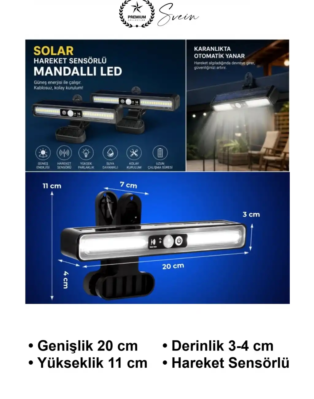 #SolarLamba 2li Mandallı 36 LED Güneş Enerjili Hareket Sensörlü Bahçe Aydınlatma 3 Modlu Kablosuz Dış Mekan Balkon Teras Korkuluk Şemsiye Kamp Çadır Işığı Suya Dayanıklı Kıskaçlı Garaj Duvar Spotu