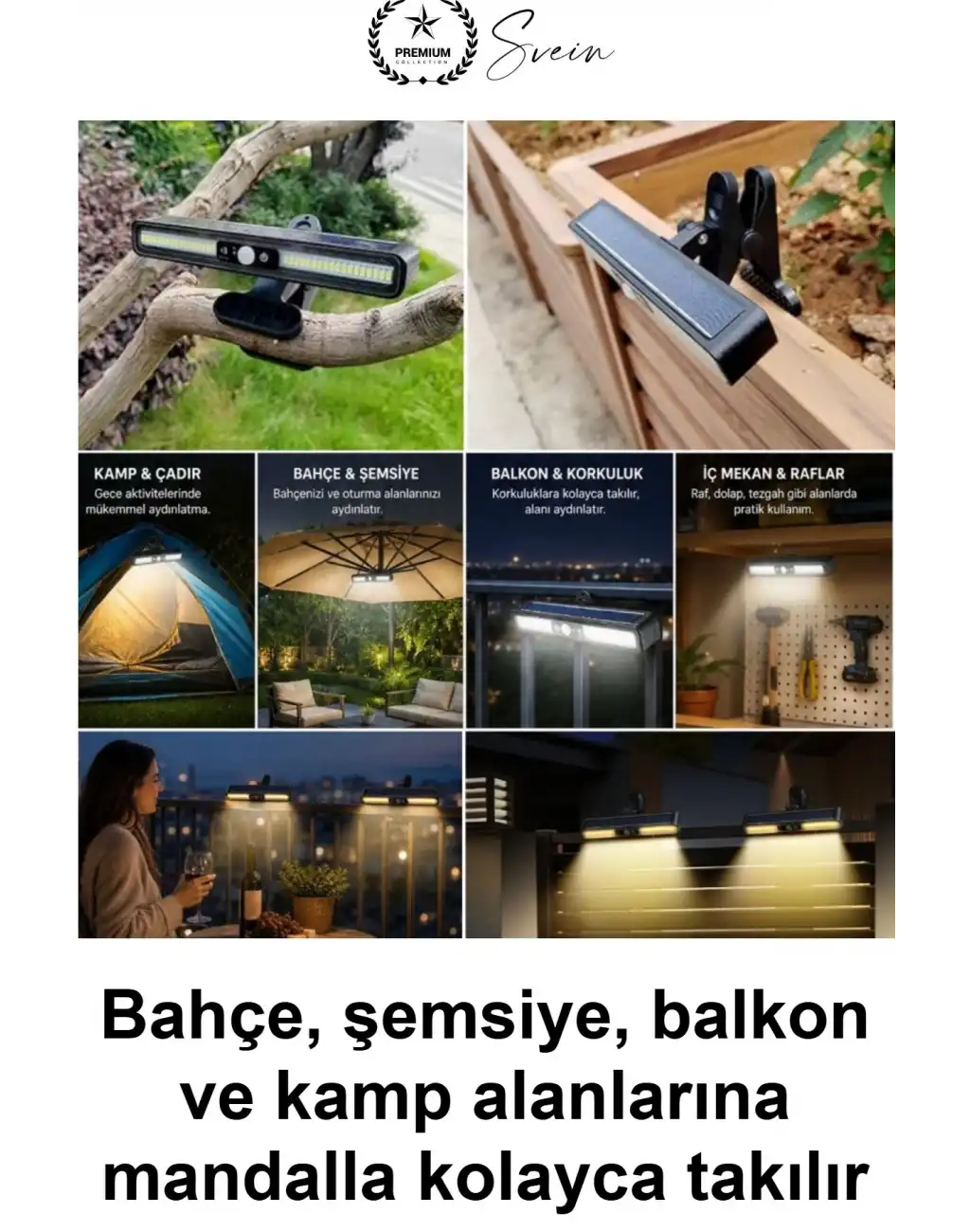 #SolarLamba 2li Mandallı 36 LED Güneş Enerjili Hareket Sensörlü Bahçe Aydınlatma 3 Modlu Kablosuz Dış Mekan Balkon Teras Korkuluk Şemsiye Kamp Çadır Işığı Suya Dayanıklı Kıskaçlı Garaj Duvar Spotu
