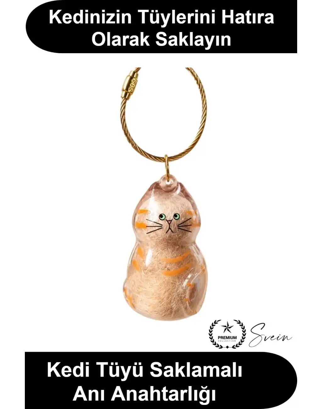 #KediAnahtarlığı Kedi Figürlü Şeffaf Anı Anahtarlığı Tüy Saklama Hazneli Hatıra Aksesuarı Evcil Hayvan Sahibine Anlamlı Hediye Çanta Süsü Akrilik Metal Halkalı Sevimli Tasarım Karışık Model 4-6 cm