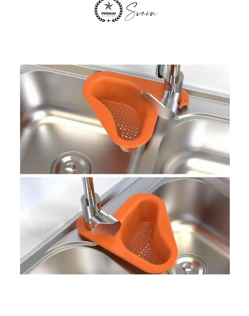 Kuğu Tasarımlı Lavabo Süzgeci Musluğa Asılabilen Evye Drenaj Sepeti Plastik Delikli Mutfak Düzenleyici Meyve Sebze Yıkama Yemek Artığı Süzme Sünger Tutucu Pratik Hızlı Su Tahliyeli Üçgen Form