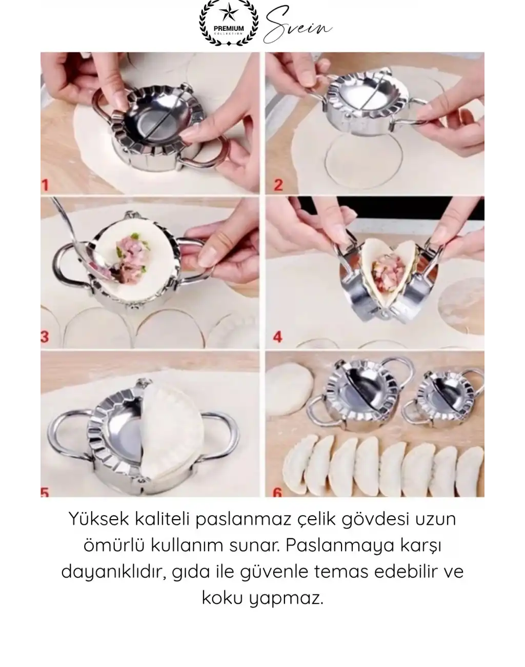 #Kalıp Paslanmaz Çelik Mantı Kurabiye Donut Kesici 7.5 cm Profesyonel Yuvarlak Hamur Kesme Kalıbı Ravioli Gyoza Börek Poğaça Hamur Şekillendirici Mühürleyici Mutfak Aparatı