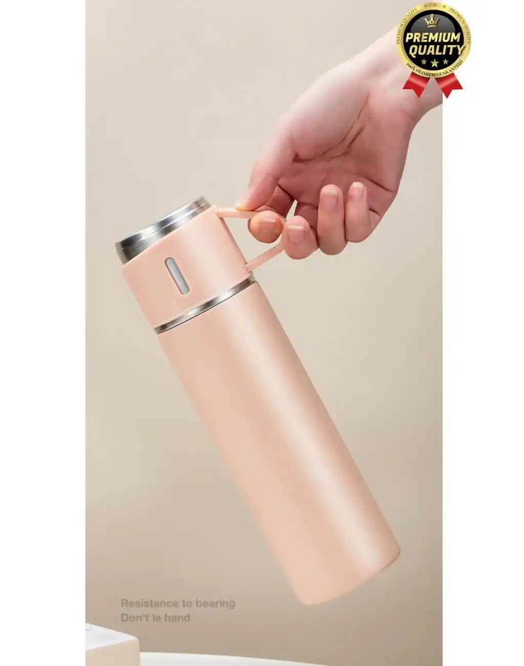 Kaliteli Paslanmaz Çelik Çift Katmanlı Sıcak Soğuk 3 Bardaklı Vakumlu Termos Çanta Hediyeli 550 Ml