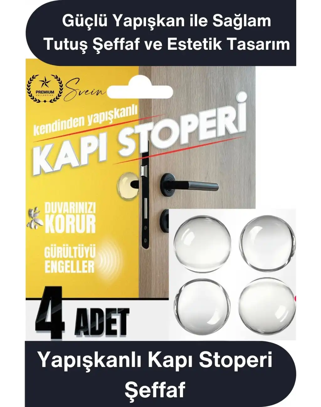 #KapıStoperi Yapışkanlı Kapı Stoperi Şeffaf 4 Adet Kapı Kolu Çarpma Engelleyici Duvar Koruyucu Silikon Tampon Sessiz Darbe Önleyici Güçlü Yapışkan Mobilya Koruma Kapı Arkası Stoper 4 cm