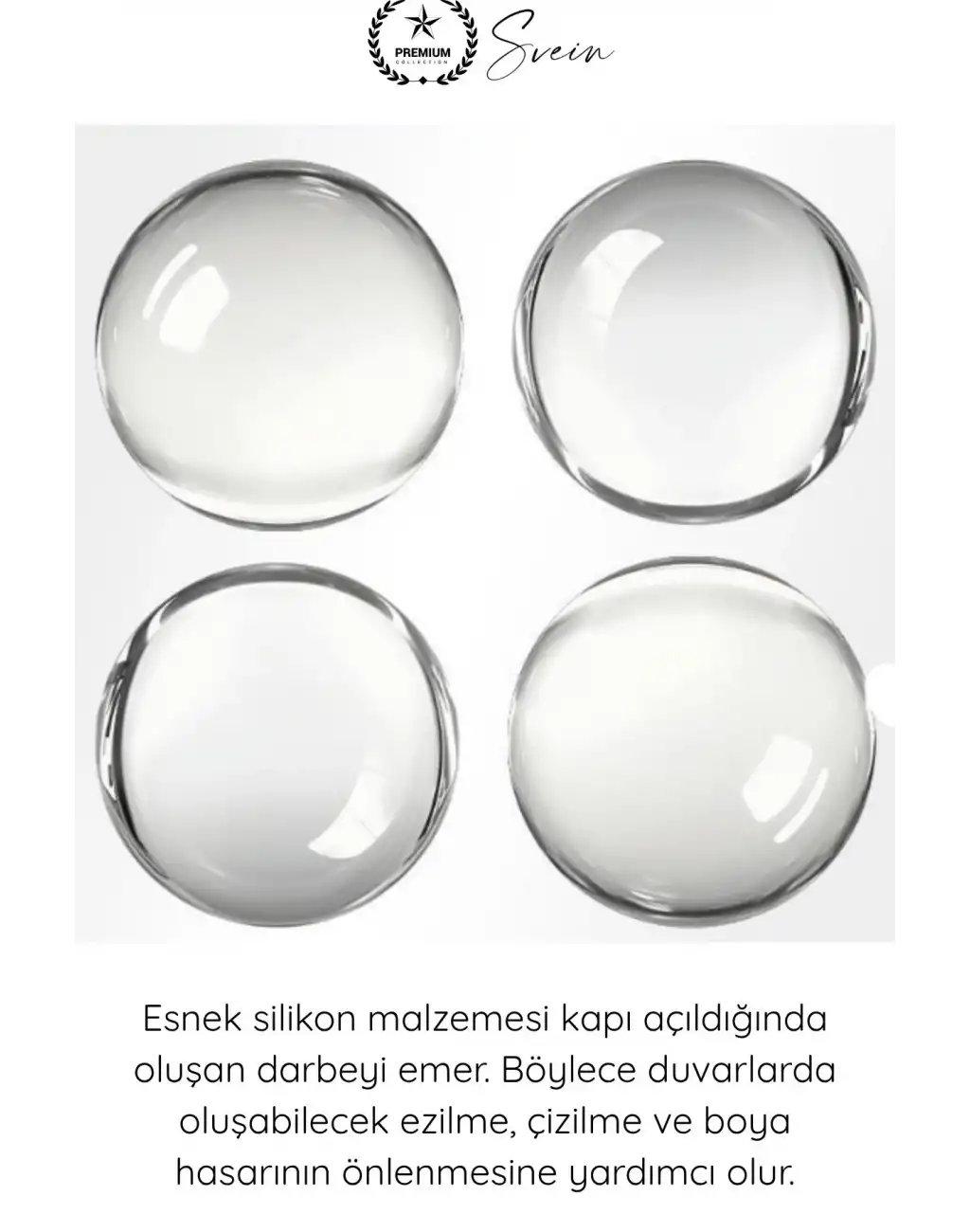 #KapıStoperi Yapışkanlı Kapı Stoperi Şeffaf 4 Adet Kapı Kolu Çarpma Engelleyici Duvar Koruyucu Silikon Tampon Sessiz Darbe Önleyici Güçlü Yapışkan Mobilya Koruma Kapı Arkası Stoper 4 cm