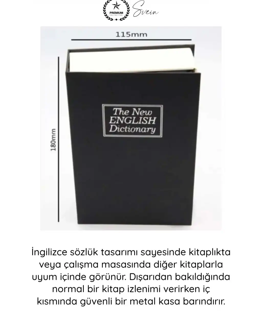 #Kasa Kilitli Gizli Kasa Kitap Görünümlü Sözlük Kumbara Para Takı Evrak Saklama Kutusu Anahtarlı Çelik Bölmeli Güvenlik Kasası Dekoratif Gizleme Çözümü 18 Cm Mücevher Saat Değerli Eşya Gizleme