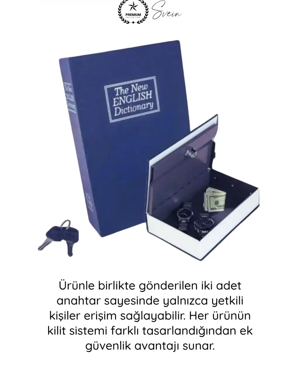 #Kasa Kilitli Gizli Kasa Kitap Görünümlü Sözlük Kumbara Para Takı Evrak Saklama Kutusu Anahtarlı Çelik Bölmeli Güvenlik Kasası Dekoratif Gizleme Çözümü 18 Cm Mücevher Saat Değerli Eşya Gizleme