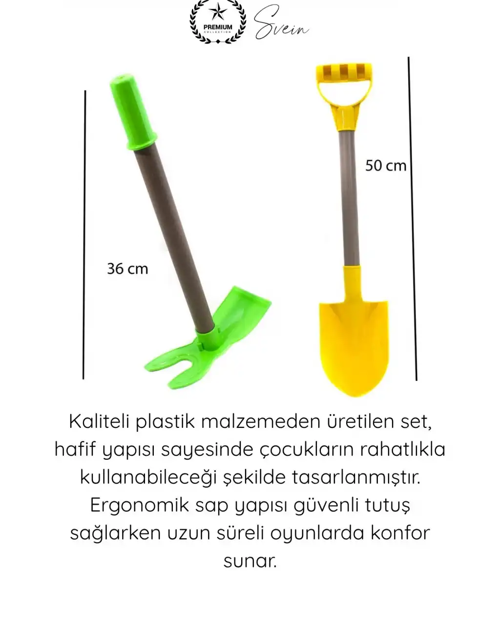 #KazmaKürek İkili Bahçe Seti Çocuk Kazma Kürek Oyuncak Kum Plaj Toprak Bahçe Oyun Seti Dayanıklı Plastik Ergonomik Saplı 50 Cm 2 Başlı Çapa Piknik Dış Mekan Aktivite Eğitici Gelişim Aracı