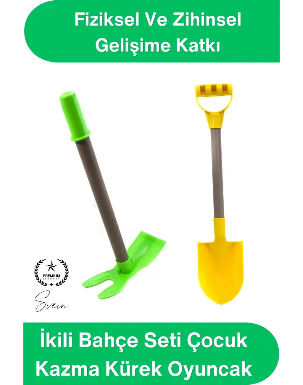 #KazmaKürek İkili Bahçe Seti Çocuk Kazma Kürek Oyuncak Kum Plaj Toprak Bahçe Oyun Seti Dayanıklı Plastik Ergonomik Saplı 50 Cm 2 Başlı Çapa Piknik Dış Mekan Aktivite Eğitici Gelişim Aracı