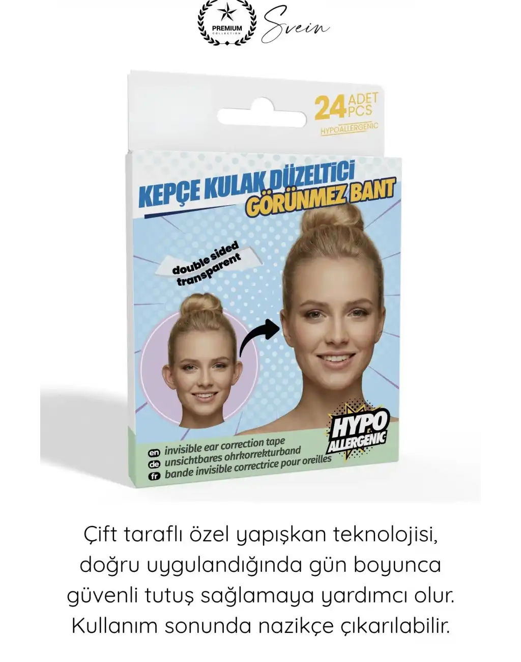 #KepçeKulak Kepçe Kulak Düzeltici Kozmetik Bant 24 Adet Şeffaf Çift Taraflı Görünmez Cilt Dostu Hipoalerjenik Kulak Sabitleyici Estetik Bant Gün Boyu Güçlü Tutuş Kolay Uygulama