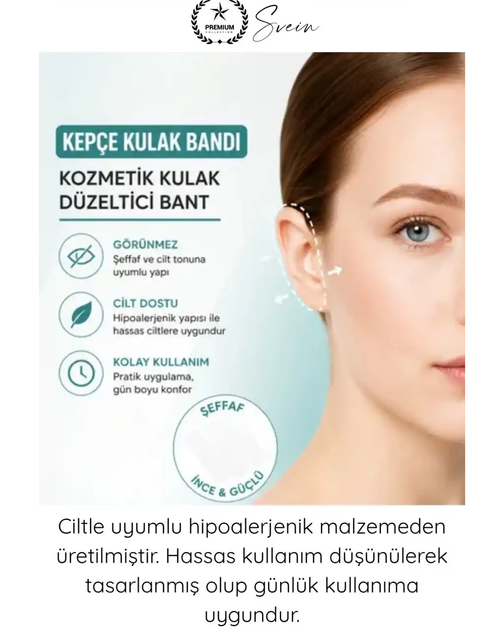 #KepçeKulak Kepçe Kulak Düzeltici Kozmetik Bant 24 Adet Şeffaf Çift Taraflı Görünmez Cilt Dostu Hipoalerjenik Kulak Sabitleyici Estetik Bant Gün Boyu Güçlü Tutuş Kolay Uygulama