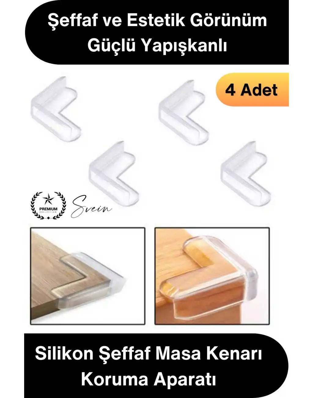 #KöşeKoruma Silikon Şeffaf Masa Kenarı Koruma Aparatı 4 Adet Yapışkanlı Köşe Koruyucu Bebek Çocuk Güvenlik Darbe Önleyici Sehpa Dolap TV Ünitesi Mobilya Köşe Koruması Yumuşak PVC 90 Derece
