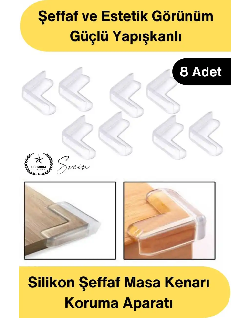 #KöşeKoruma Silikon Şeffaf Masa Kenarı Koruma Aparatı 8 Adet Yapışkanlı Köşe Koruyucu Bebek Çocuk Güvenlik Darbe Önleyici Sehpa Dolap TV Ünitesi Mobilya Köşe Koruması Yumuşak PVC 90 Derece