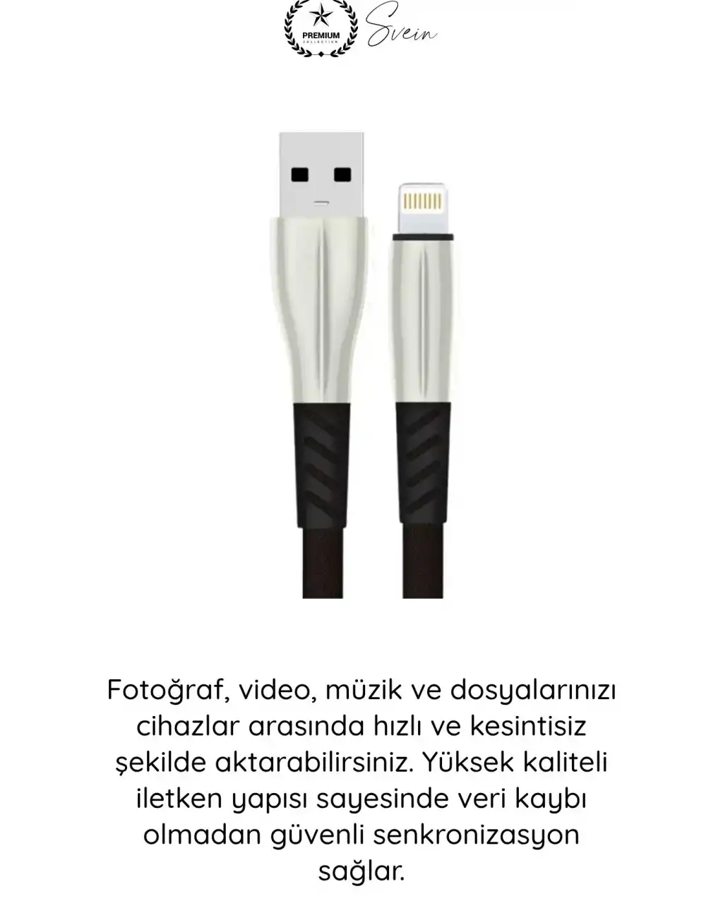 #Lightning S89 Lightning Kablo 1M 2.4A iPhone Uyumlu Metal Uçlu Naylon Örgü Yassı Tasarım Hızlı Şarj Veri Aktarım Dayanıklı Apple Telefon Tablet Powerbank Siyah Premium Şarj Kablosu