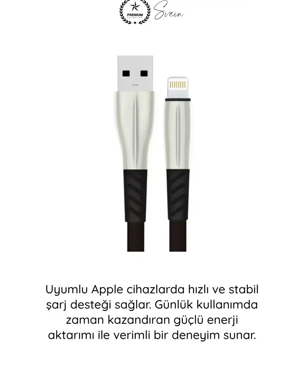 #Lightning S89 Lightning Kablo 1M 2.4A iPhone Uyumlu Metal Uçlu Naylon Örgü Yassı Tasarım Hızlı Şarj Veri Aktarım Dayanıklı Apple Telefon Tablet Powerbank Siyah Premium Şarj Kablosu