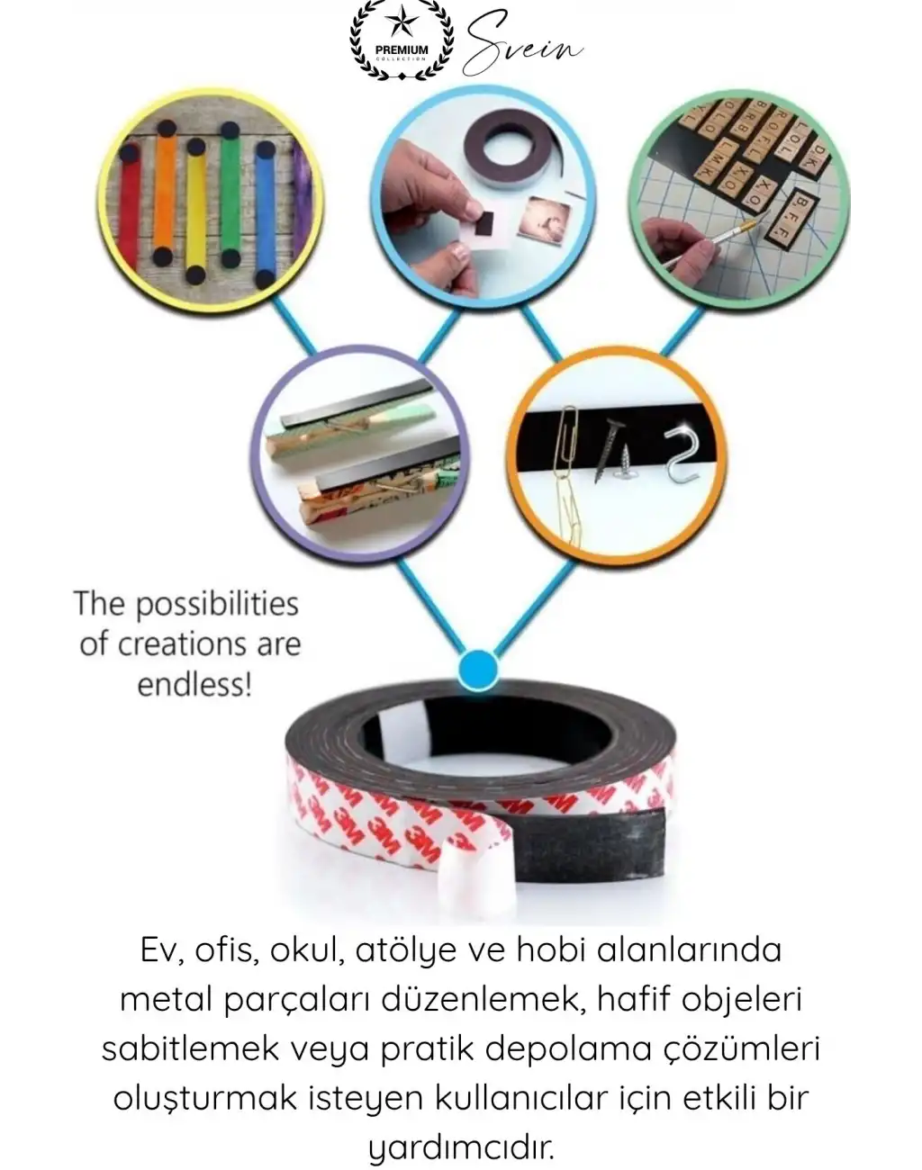 #Magnet 3M Yapışkanlı Şerit Magnet Mıknatıs Bant 20mm 75cm Güçlü Manyetik Şerit Kendin Yap Hobi Maket Tamirat Metal Yüzey Sabitleme Kesilebilir Esnek Pratik Organizer Dolap Atölye Ofis Ev Kullanımı
