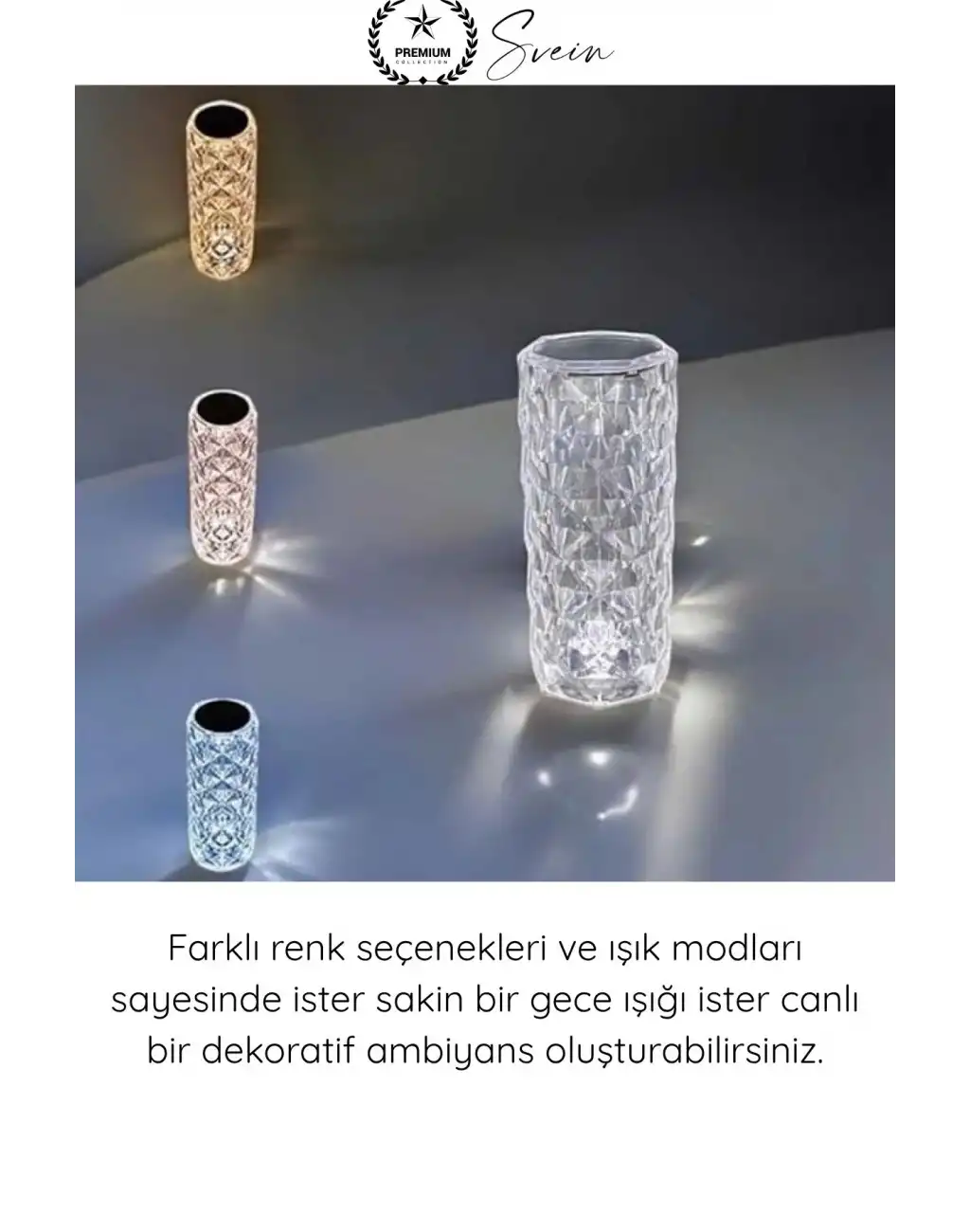 #MasaLamba Dokunmatik Kristal Gece Lambası RGB LED Masa Lambası Uzaktan Kumandalı Şarjlı Dekoratif Abajur Renk Değiştiren Dokunmatik Gece Işığı Hediyelik Aydınlatma