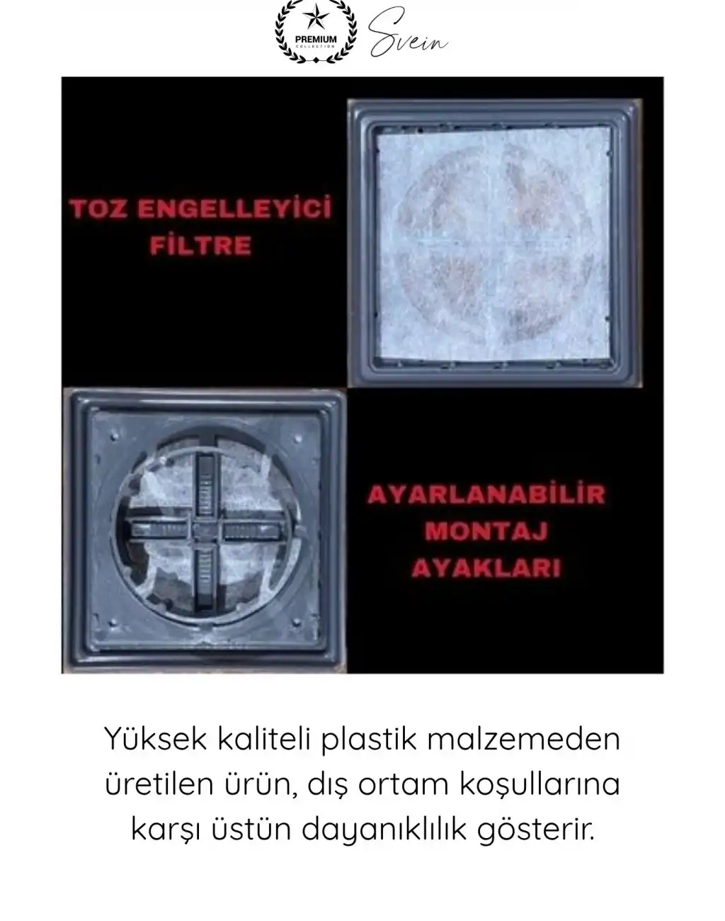 #Menfez Kare Baca Kapağı Ayarlı Duvar Menfezi Antrasit Gri Filtreli Havalandırma Kapağı Plastik Ventilasyon Paneli Toz Böcek Önleyici Dekoratif Hava Çıkış Izgarası Dayanıklı Kullanım 17x17 cm