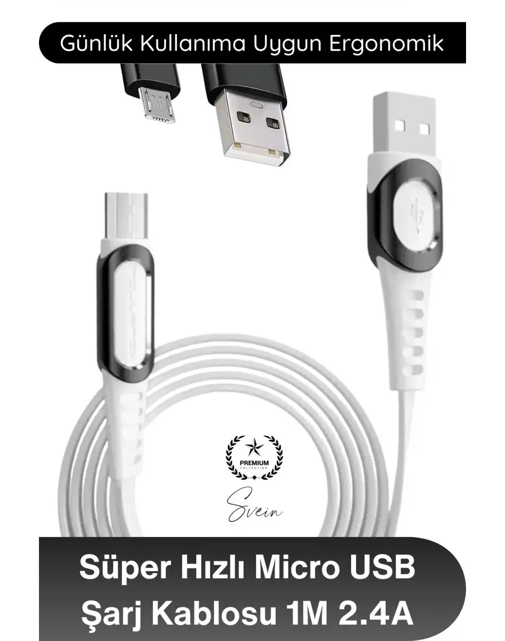#MicroUSB Süper Hızlı DC01 Micro USB Şarj Kablosu 1M 2.4A Hızlı Veri Aktarım Android Telefon Tablet Powerbank Uyumlu Dayanıklı Bakır İletken Beyaz Senkronizasyon Enerji Bağlantı Aksesuarı