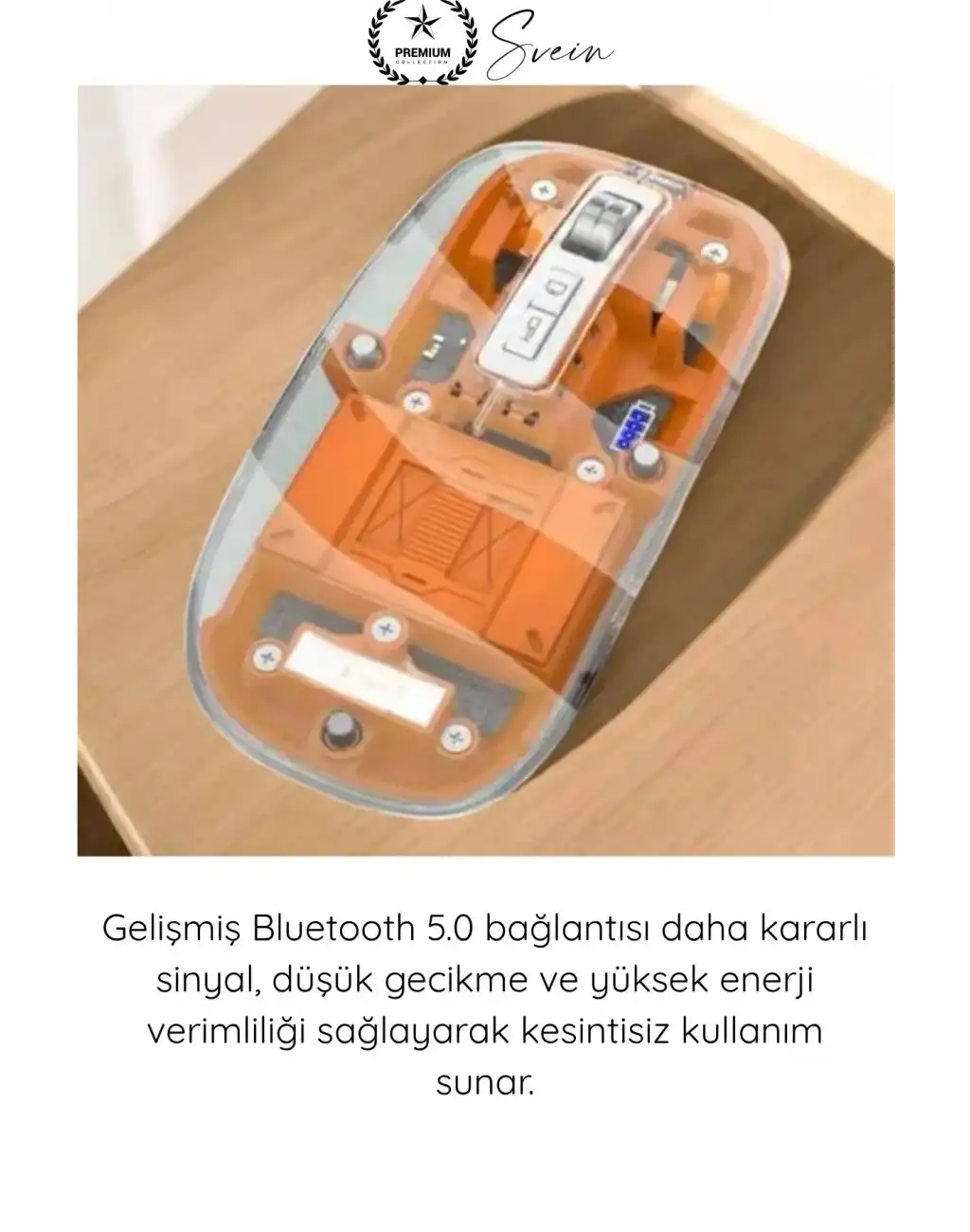 #Mouse Şeffaf Premium Kablosuz Mouse Bluetooth 5.0 2.4GHz Çift Modlu Sessiz Optik Fare USB Alıcılı Şarjlı Ergonomik Dizüstü Bilgisayar Tablet PC Uyumlu Rahat Uzun Ömürlü Dayanıklı