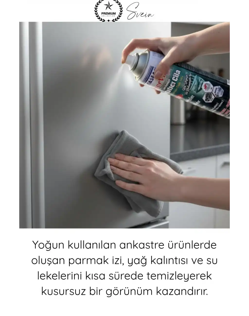 #Parlatıcı Paslanmaz Çelik Yüzey Temizleyici Parlatıcı Sprey 500 ml Ankastre Fırın Davlumbaz Buzdolabı Metal Krom Alüminyum Temizlik Cilası Parmak İzi Yağ Su Lekesi Giderici Koruyucu Bakım Spreyi